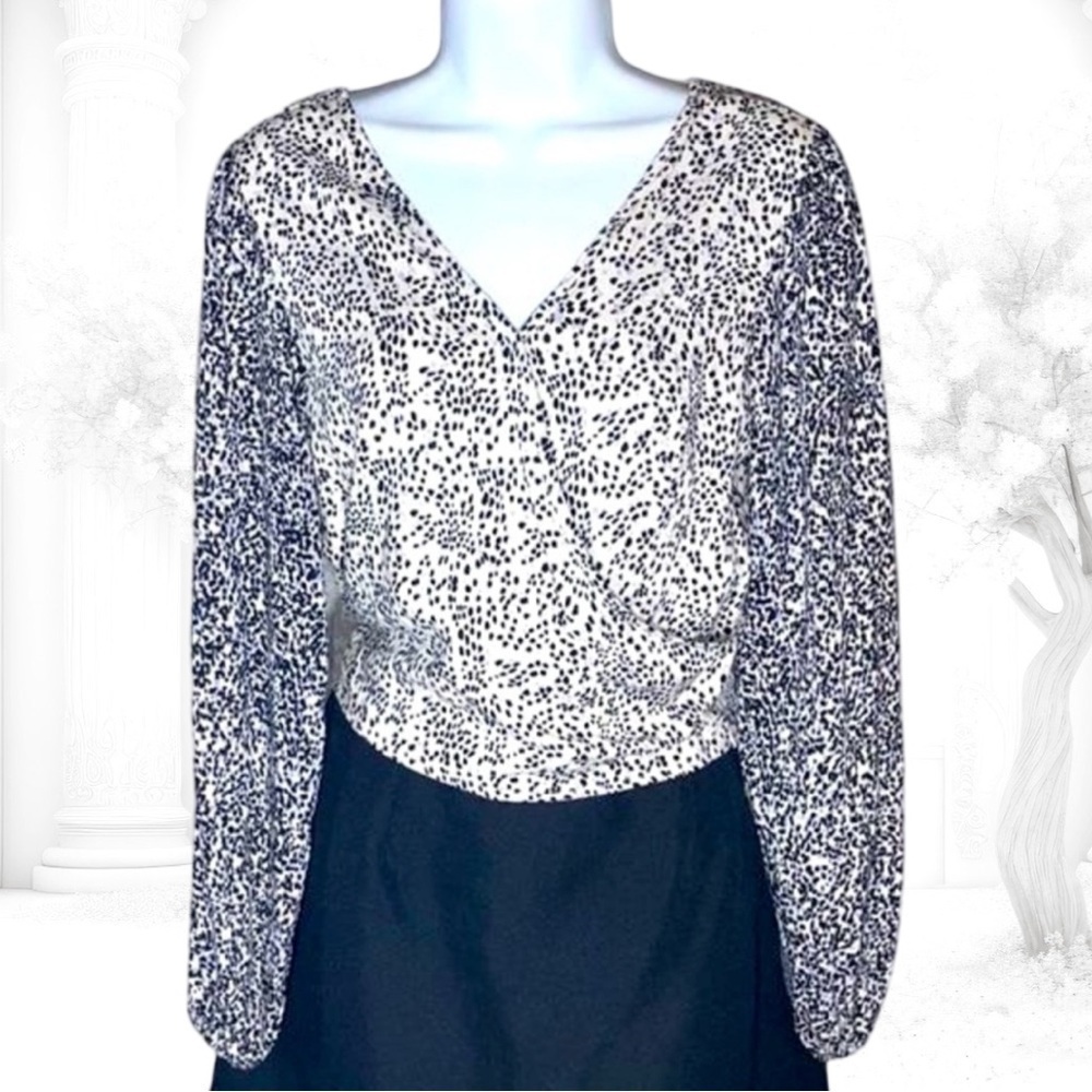 Japna White Blouse Women XSmall Black Puff Sleeves Top Thin Lightweight Peasant
